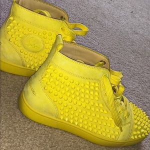 Christian Louboutin unisex high top yellow studded